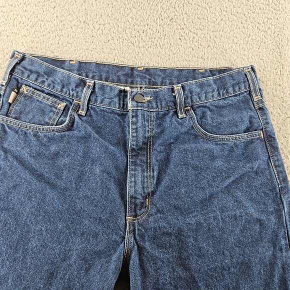 Carhartt FR Jeans Mens 36x32 Blue Denim Flame Resistant Relaxed Fit CAT 2 Work - Picture 2 of 16